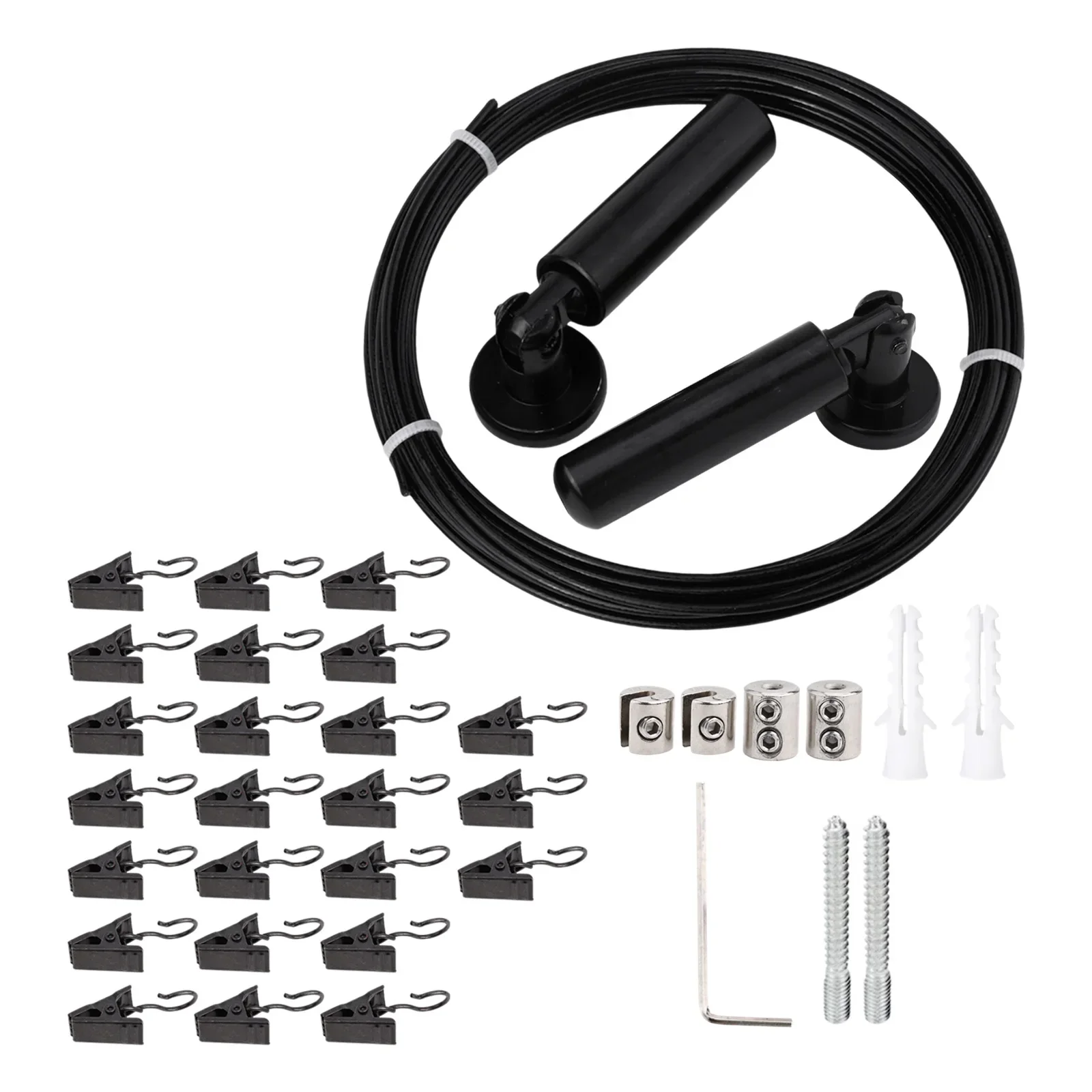 

Hanging Kit 5m Adjustable Wall Mounted Curtain Wire Rod Set Suitable for Tapestries Crafts and Home Decor Items