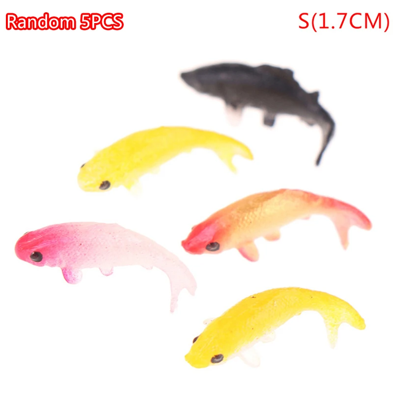 Zalati 5 Mini Figuras De Peces De Resina Para Micro Paisajes, Musgo Y Decoración De Jardines O Acuarios (3 Talla M Y 2 Talla S)