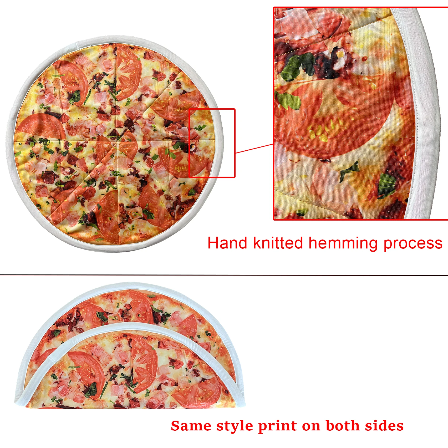 Dapo Spinning Dance Handkerchief Round Pizza Pattern Lycra Flying Handkerchief 67cm*67cm Customizable Rotating Handkerchief