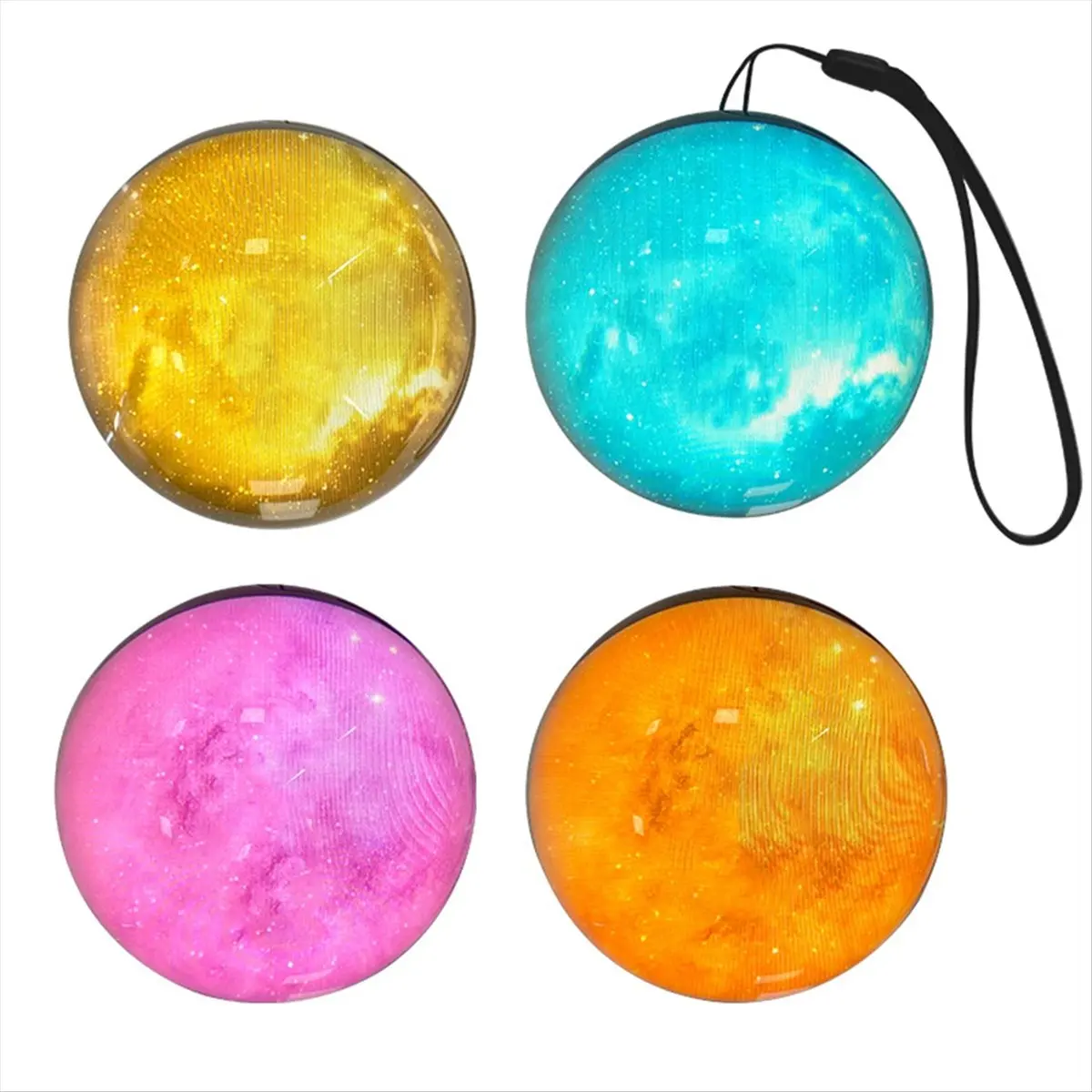 RECOMENDAR】3D Crystal Ball with DIY Video Playback 7cm Display Sphere, Perfect for Family Friends and Graduation Gifts Black
