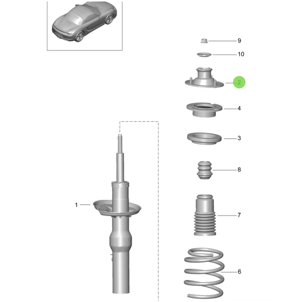 

Подшипник заднего амортизатора 98133305901 подходит для PORSCHE 718 CAYMAN 982 (981 333 059 01)