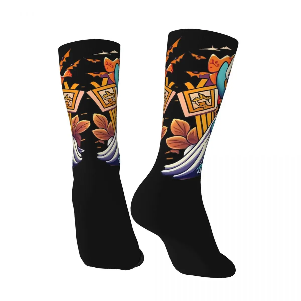 Chaussettes de sport coordonnantes pour hommes, bas respirants, point d'Halloween, graphique Kawaii, course à pied, automne