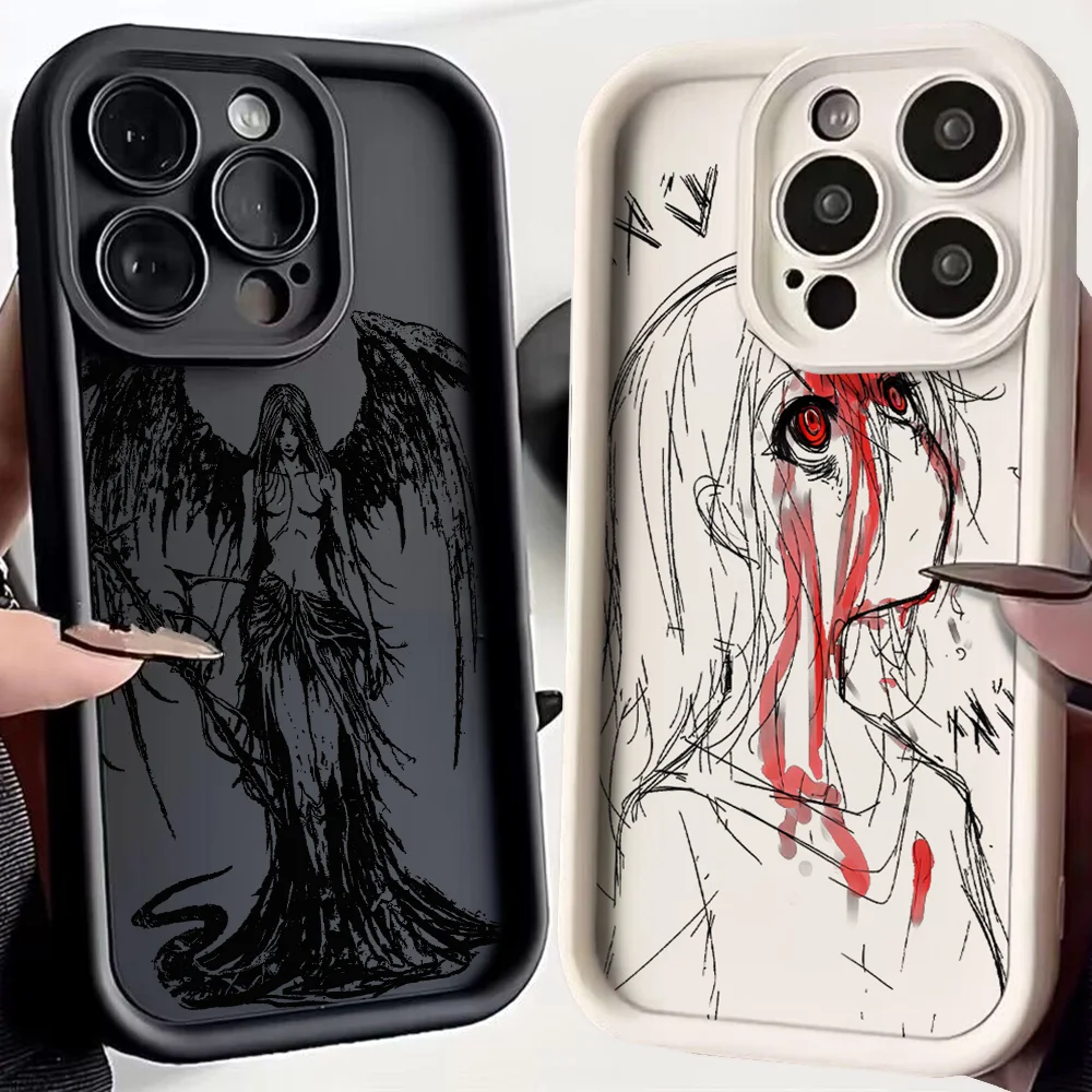 Custodia per telefono di lusso bloodded Angel Death demon per Xiaomi Redmi 9A 9C 10C 12 12C K30 K40 K50 Note 10 11 12 13 Pro 5G Cover