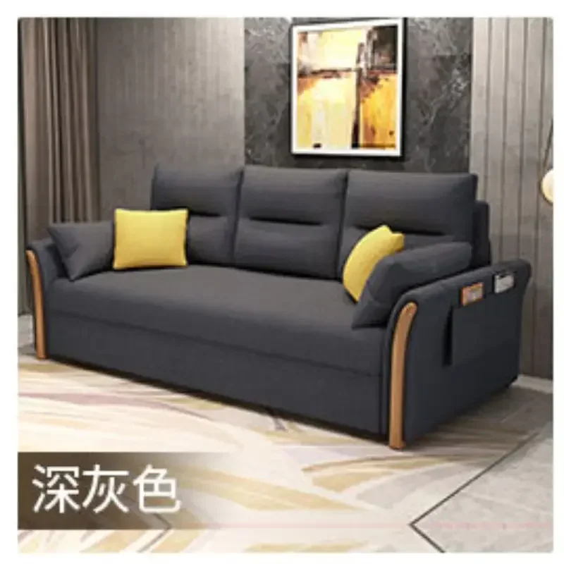 1.38m-2.18 Multifunctional folding sofa bed dual-purpose retractable small apartment storage single push-pull bed technology