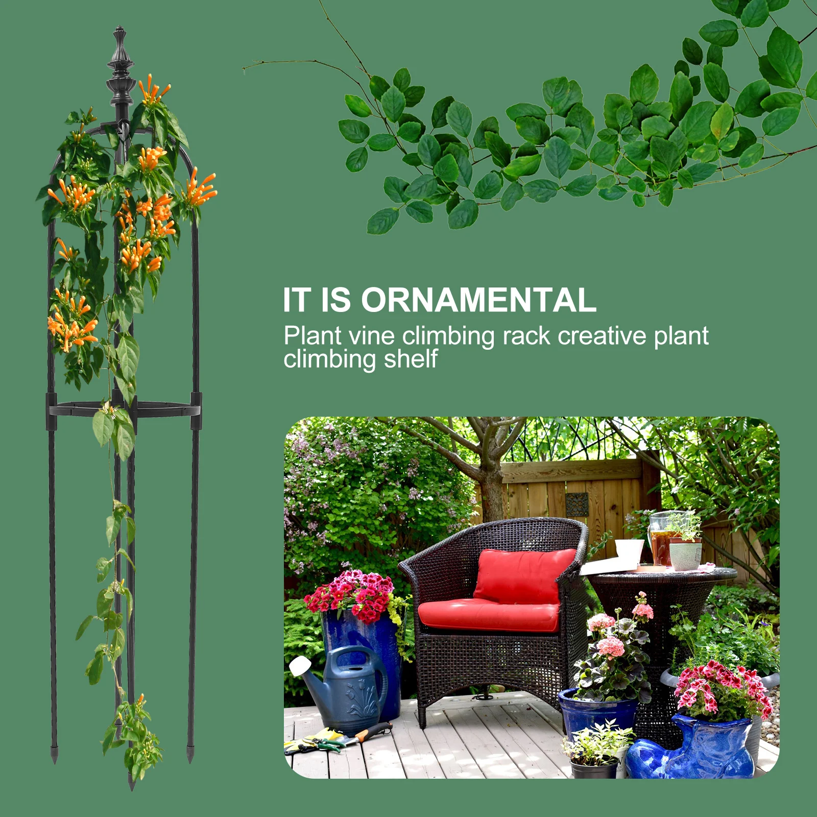 

Climbing Vine Trellis Garden Rack Sturdy Long-Lasting Plant Support Frame for Vine Plants Balcony Courtyard Gardening Efficiency