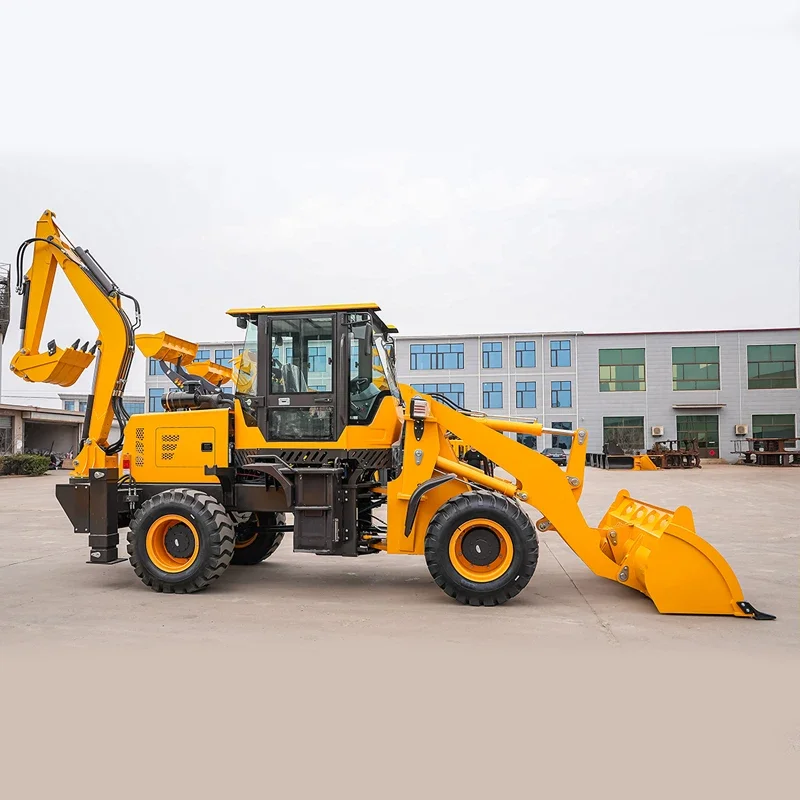 Free Shipping 4x4 Tractor with Loader and Backhoe Excavator Free Shipping wheel Mini Backhoe Loader Wheel Loader