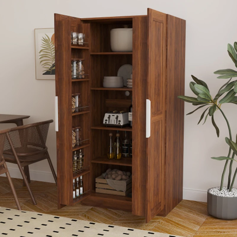 Mobiletto per dispensa da cucina da 62,99 pollici, credenza per buffet indipendente in noce, mobiletto per dispensa da cucina, marrone