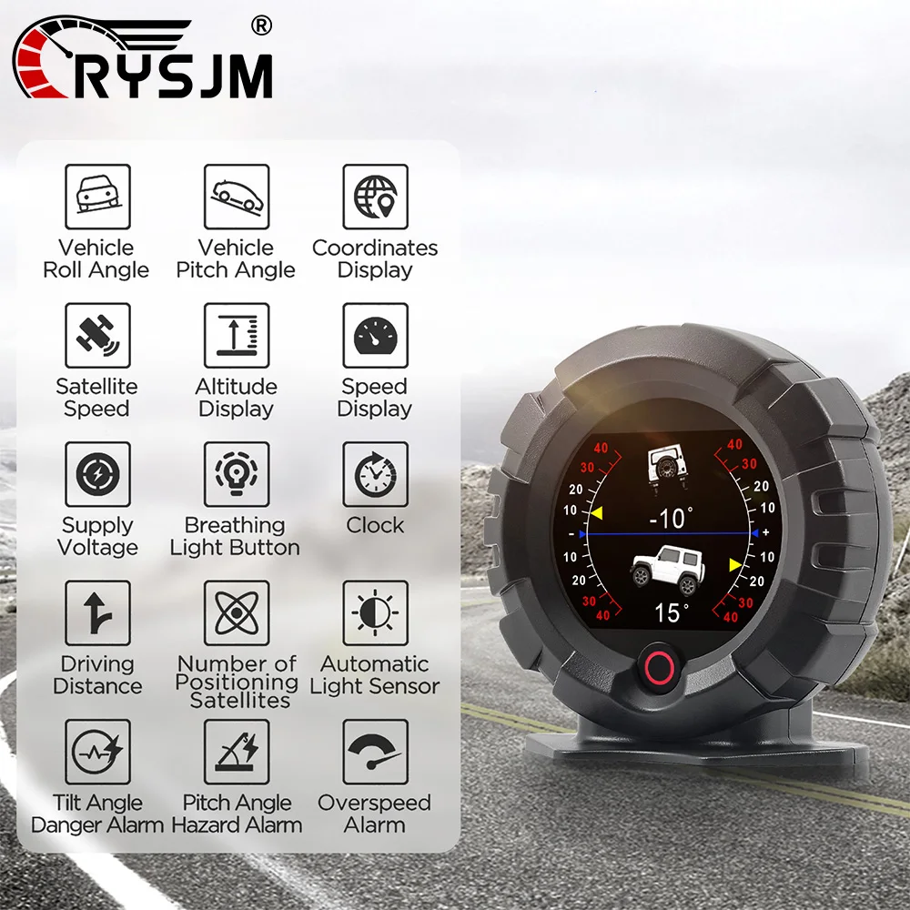 

X95 Автомобильный GPS-измеритель наклона, цифровой HUD, многофункциональный проекционный дисплей, инклинометр скорости, измеритель угла бездорожья, высота правды