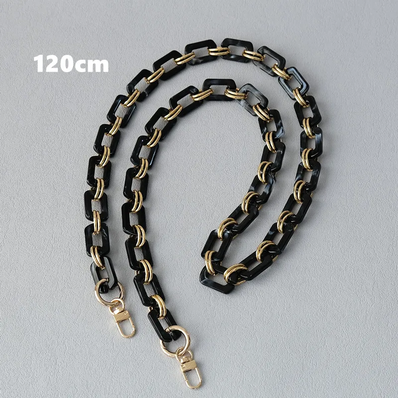 Neue Mode Damen Taschenzubehör Abnehmbare Ersatzkette Schwarzer Einfarbiger Quadratischer Acryl-Luxusriemen Damen Schultergriff-Kette – Detail 25
