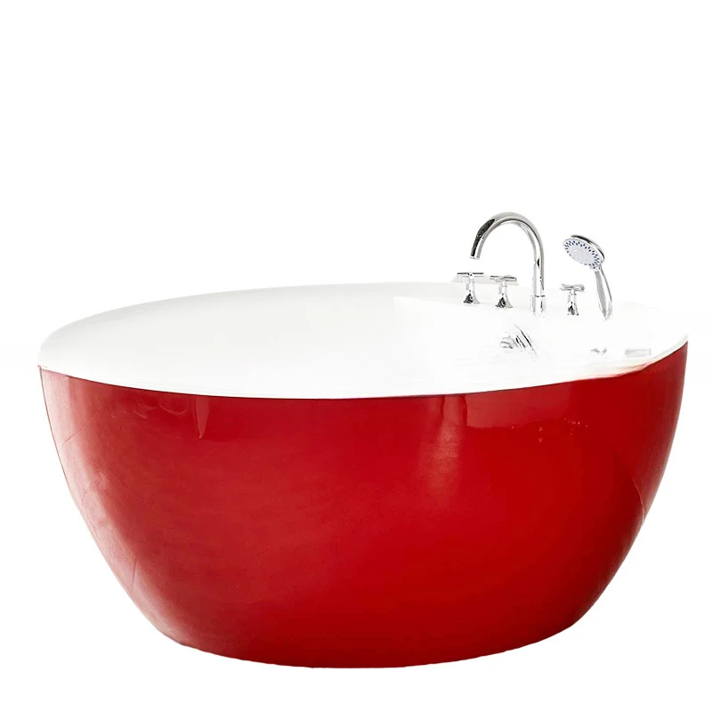 Red acrylic household adult insulation independent European style sprinkler shop homestay bathtub