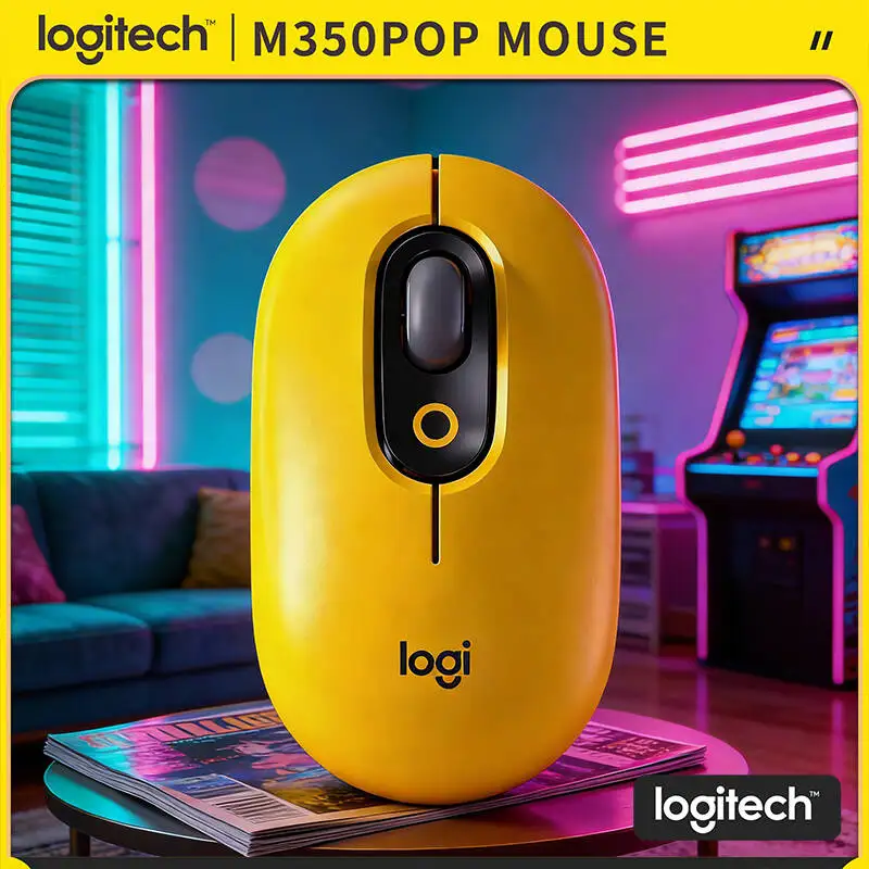 

Беспроводная мышь Logitech M350 POP - бесшумные клики и прокрутка, легкая (77 г), 18 месяцев автономной работы, экологичная