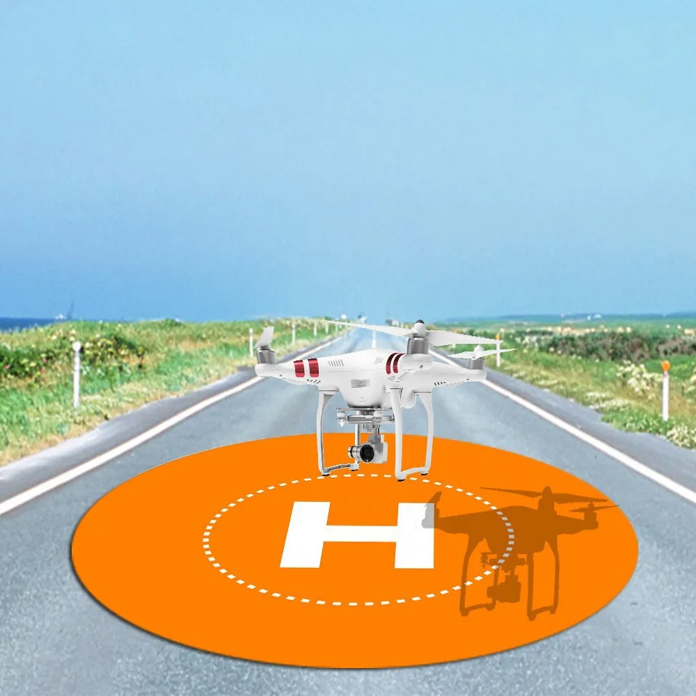 Drone Tech Aerospace Helipad Modern H Logo Arrow Circle Mat Non-slip Waterproof Outdoor Landing Carpet Rug for Home Decoration