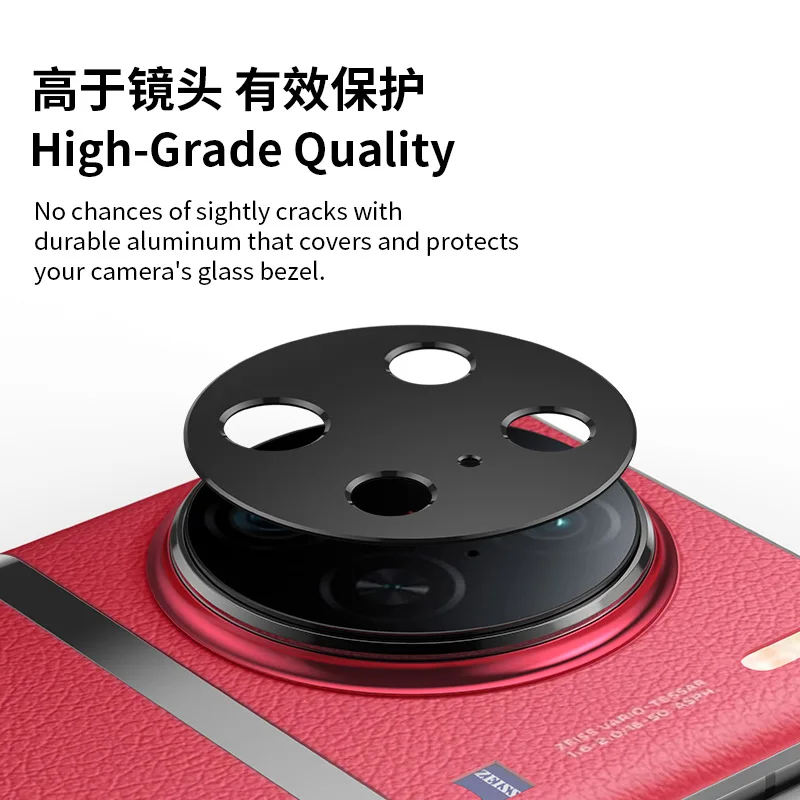 عدسة الكاميرا المعدنية ل فيفو X90 برو زائد عدسة حلقة غطاء الزجاج واقية ل فيفو X90Pro + X90Pro عدسة فيلم أسود