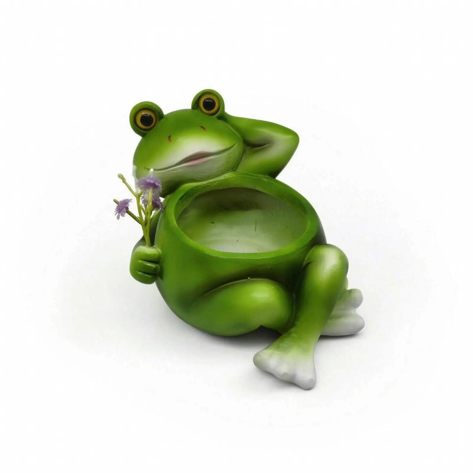 Frog Planter Whimsical Frog Flowerpot Adorable for Desk, Plant Lovers