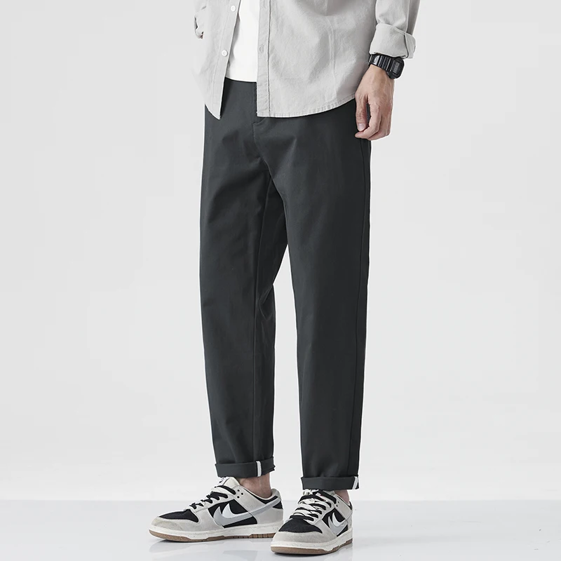 

Модные повседневные брюки прямого кроя для мужчин, весна-лето-осень-зима, свободный крой, универсальные цветные длинные брюки