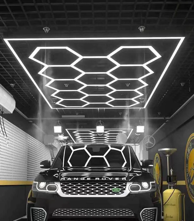 Imagem -03 - Honeycomb Hexagonal Led Garage Light Luz de Trabalho para Barbeiro Ginásio e Carro Beauty Shop Venda Direta da Fábrica