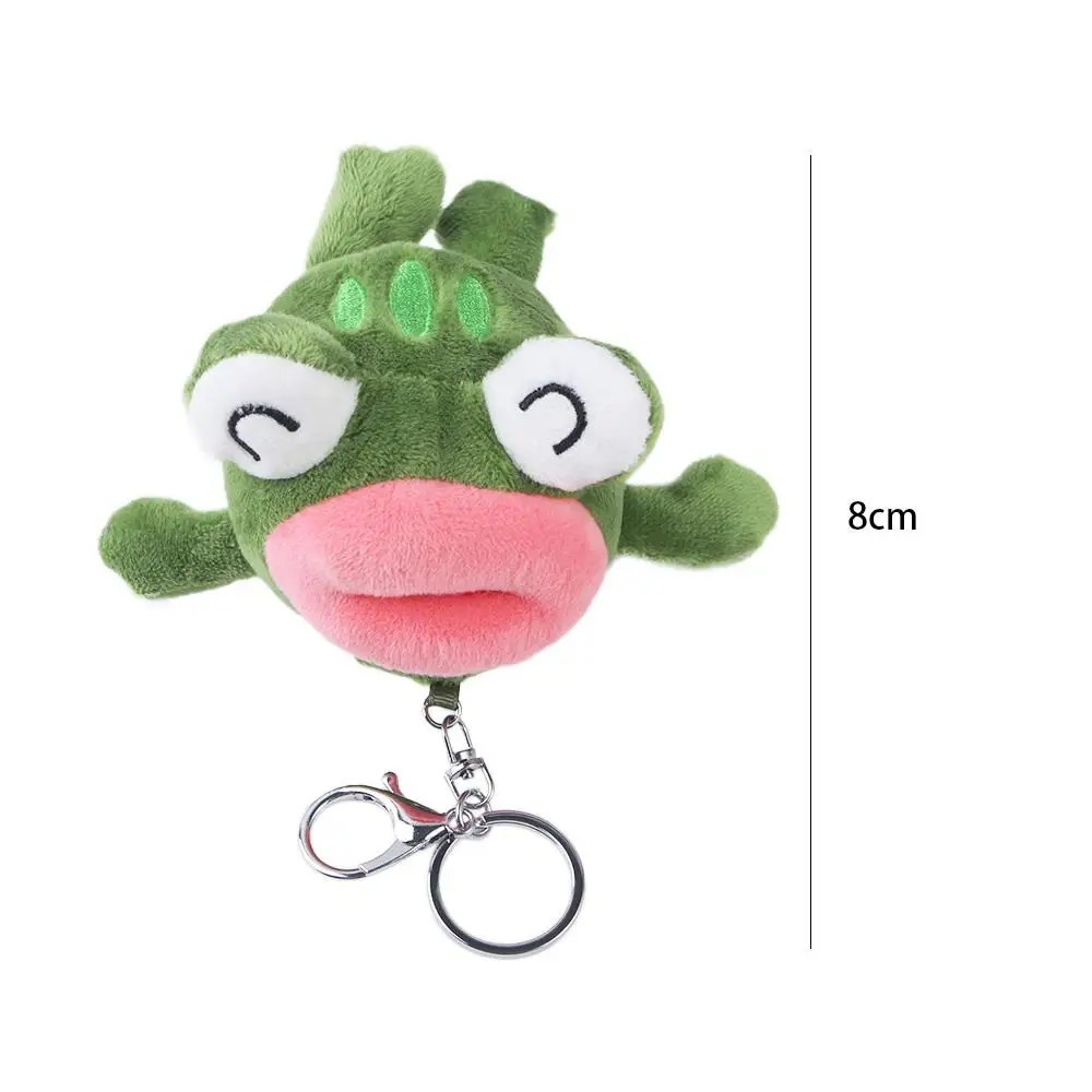 Porte-clés en peluche animaux doux, pendentif sac à dos, poupées animales, porte-clés grande bouche, grenouille beurre, cadeau mignon