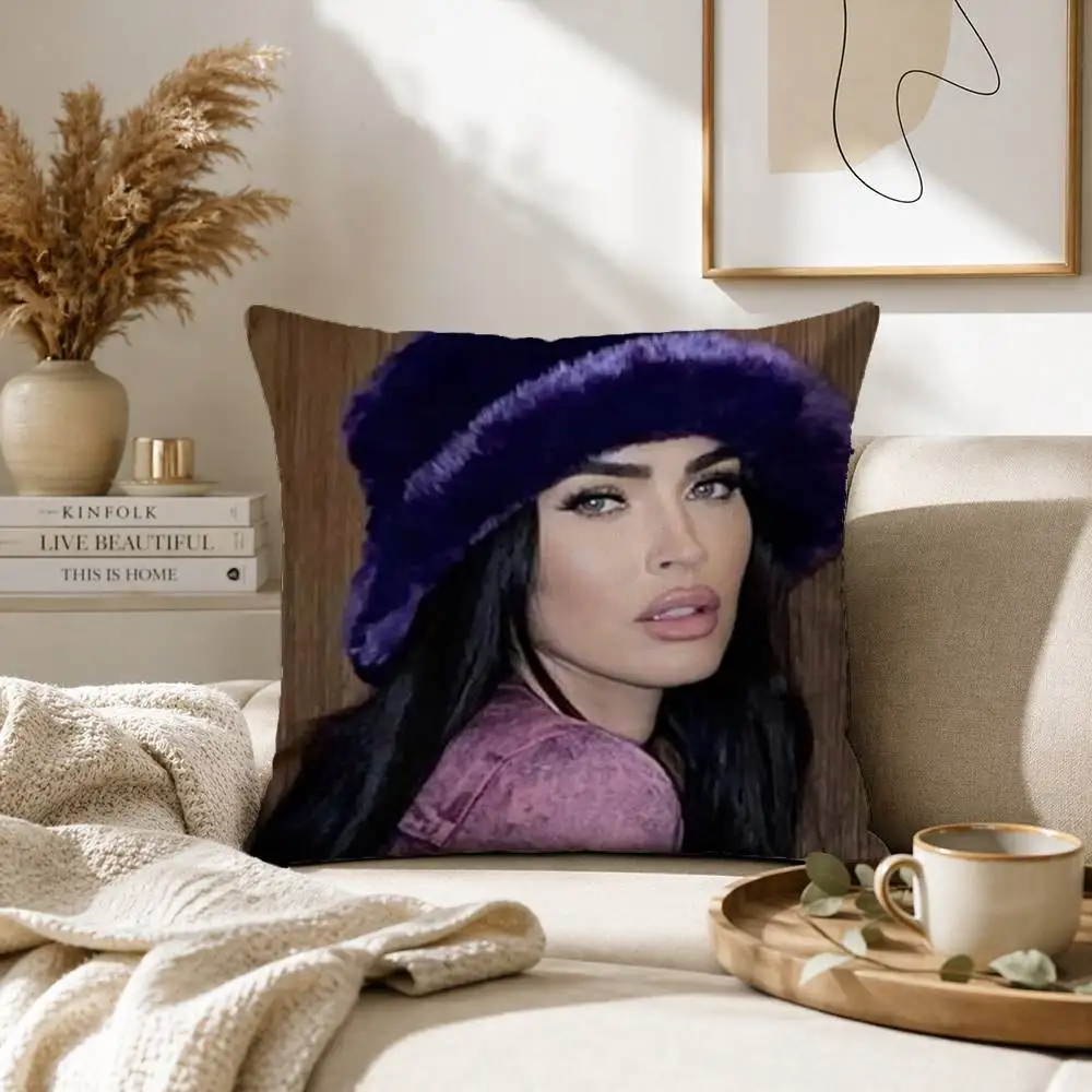 Actress M-Megan F-Fox Pillow Case for Sofa Living Room Home office Decor Protective Cover