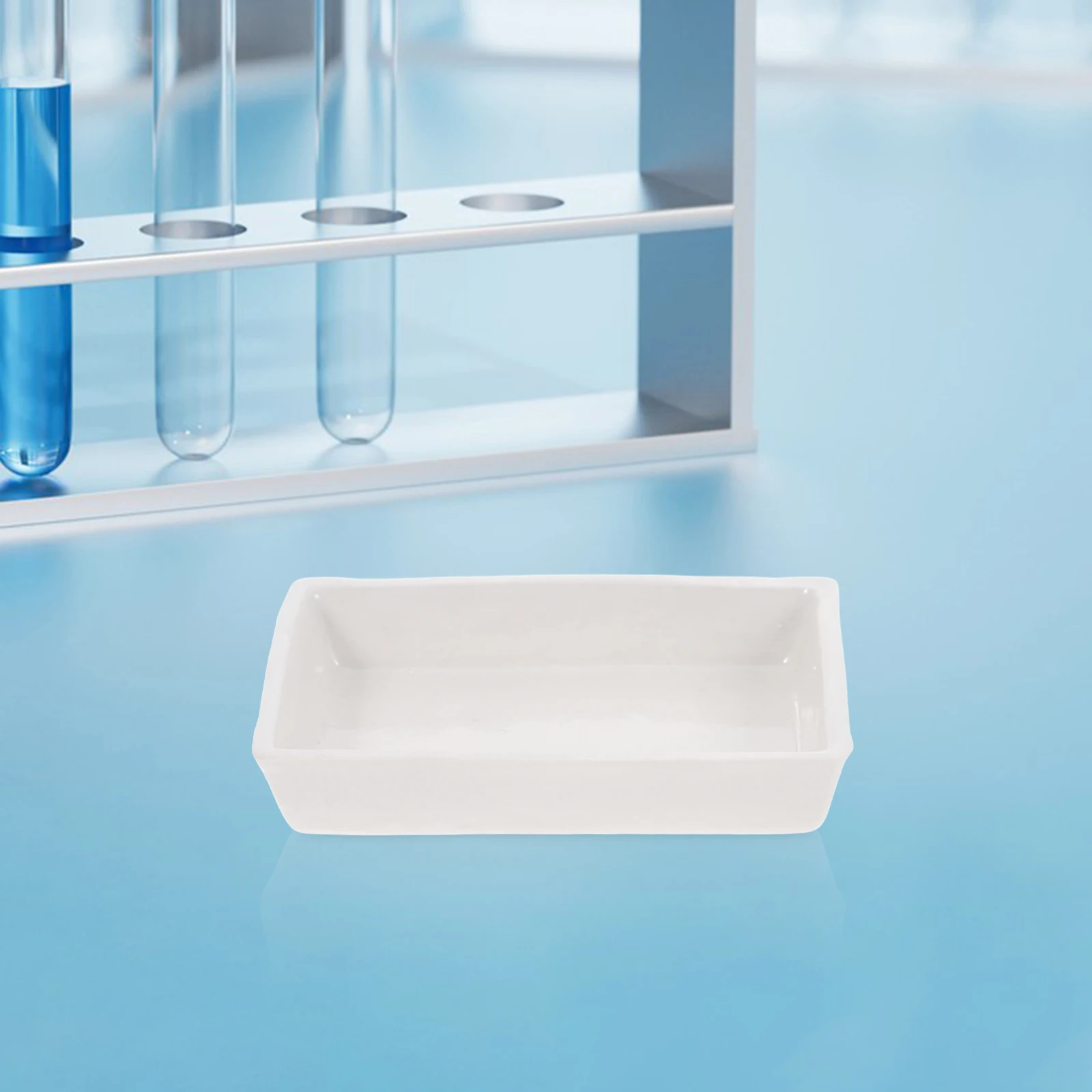 طبق رمادي من البورسلين المقاوم للحرارة العالية، صينية سيراميك ذات سعة كبيرة، تجربة مختبر، حامل مستطيل كيميائي صغير