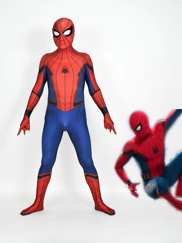 

Хэллоуин Мужчины Homecoming Паук Косплей Костюм Мальчики Мужчины Боди Зентаи Полный Вечерние Комбинезон Для Взрослых