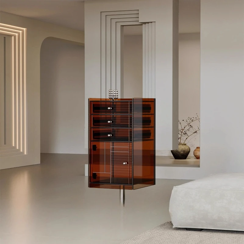 Acrylic floor-to-ceiling rotating cabinet, magazine storage cabinet, bookcase, locker, modern simplicity