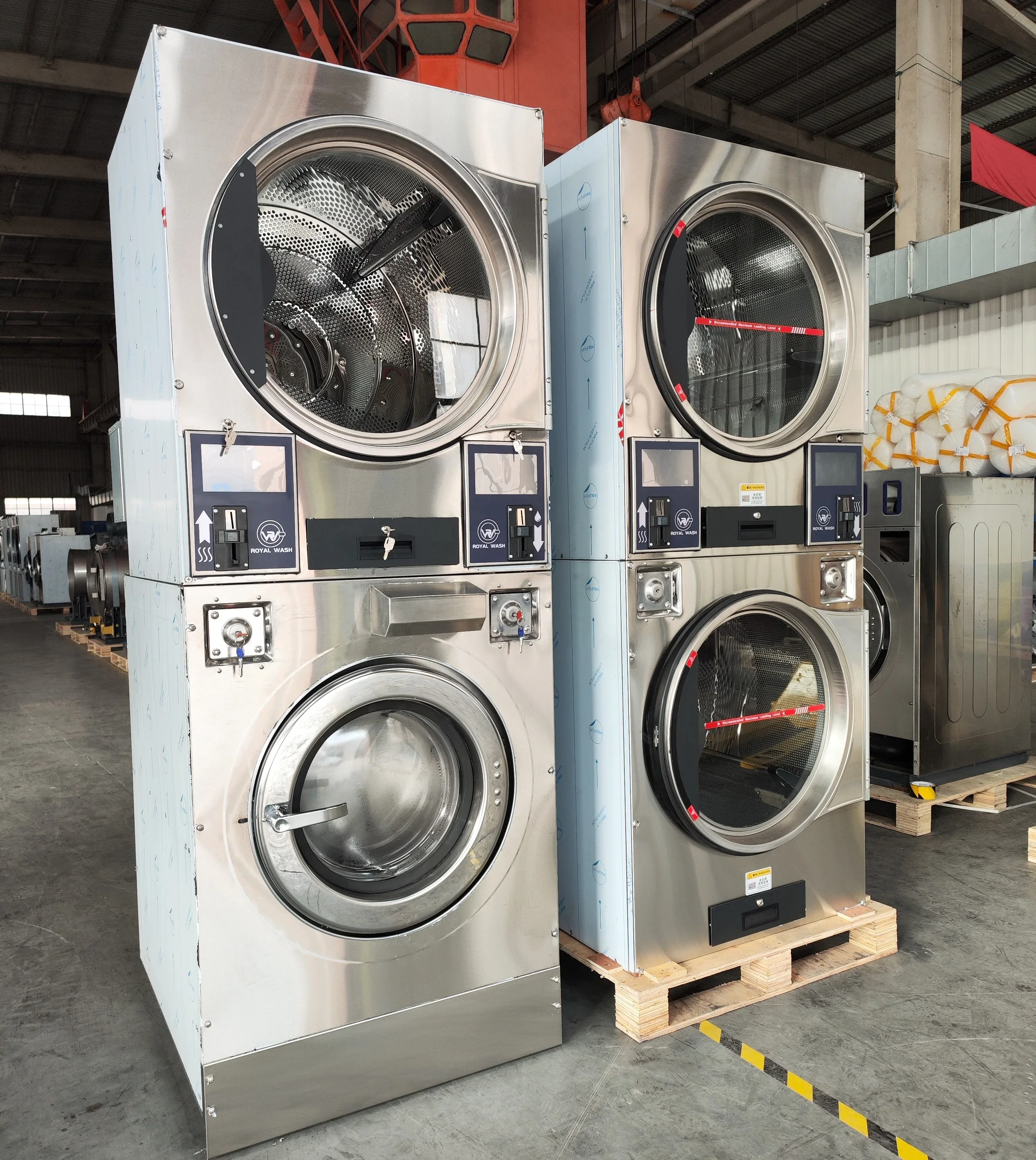 Washer Dryer, 16-22kg, Fully Automatic, Ultrasonic Cleaning, Stackable, Touch Panel, Laundry, Commercial