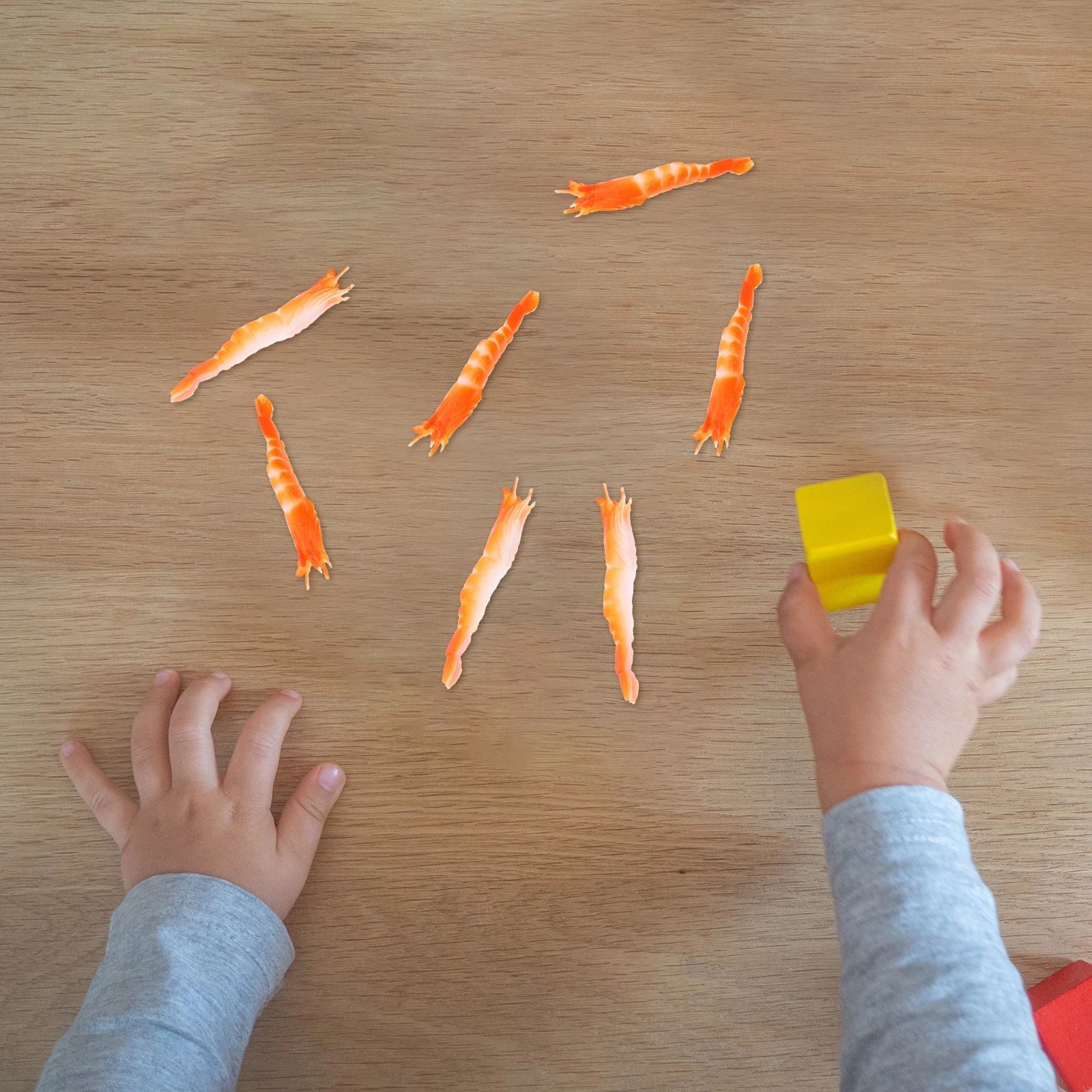 

10 Pcs Simulated Cooked Shrimp Props Toys Simulation Food Model Miniature Artificial Pvc Figures Realistic