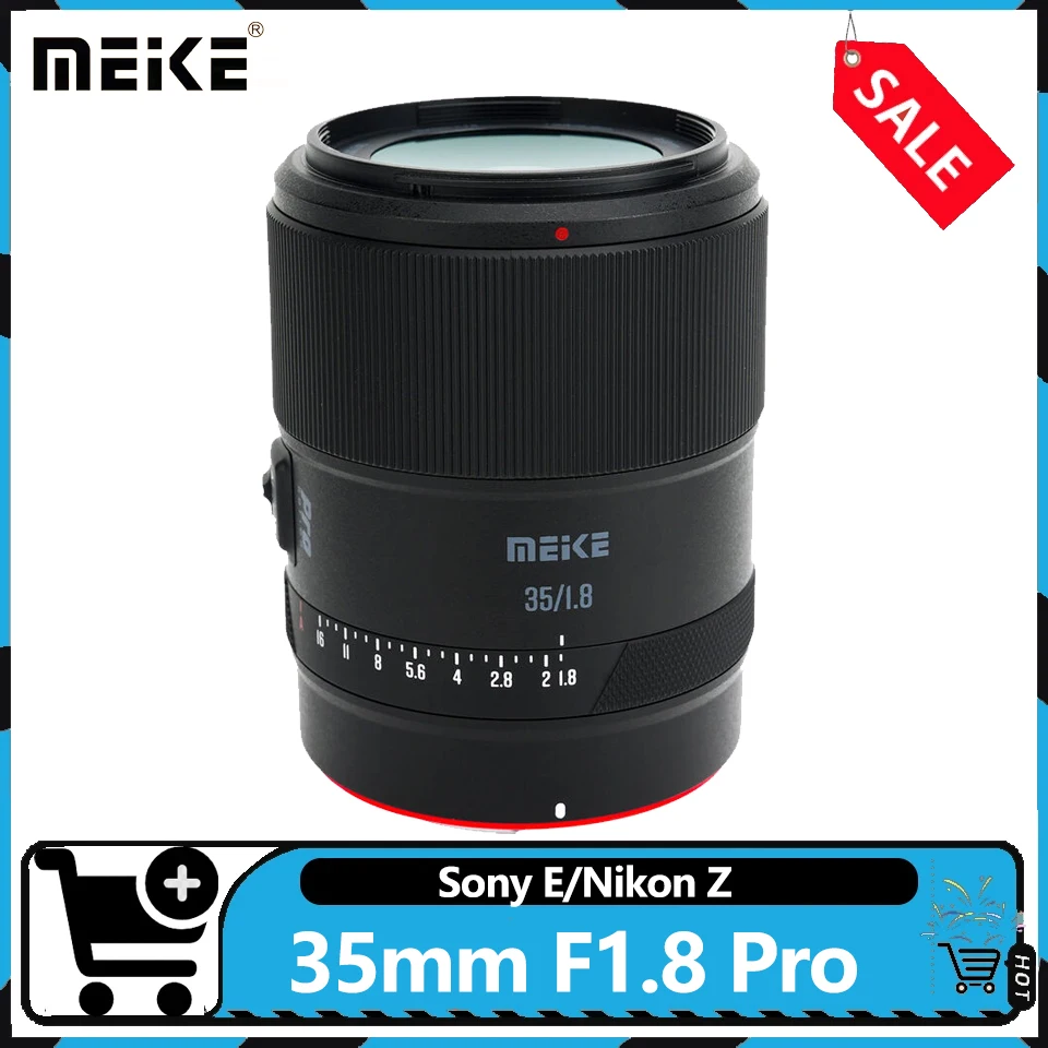 

Объектив MEKE AF 35mm F1.8 Full Frame с автофокусом, широкоугольный, с большой апертурой, фиксированный фокус, для Sony E, Nikon Z