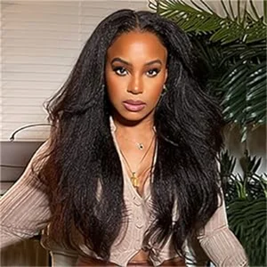 13x6 Kinky Straight Hd Lace Frontal Wig Human Hair Preplucked Human Hair Wig Transparent Yaki Straight Lace Front Wigs For Women