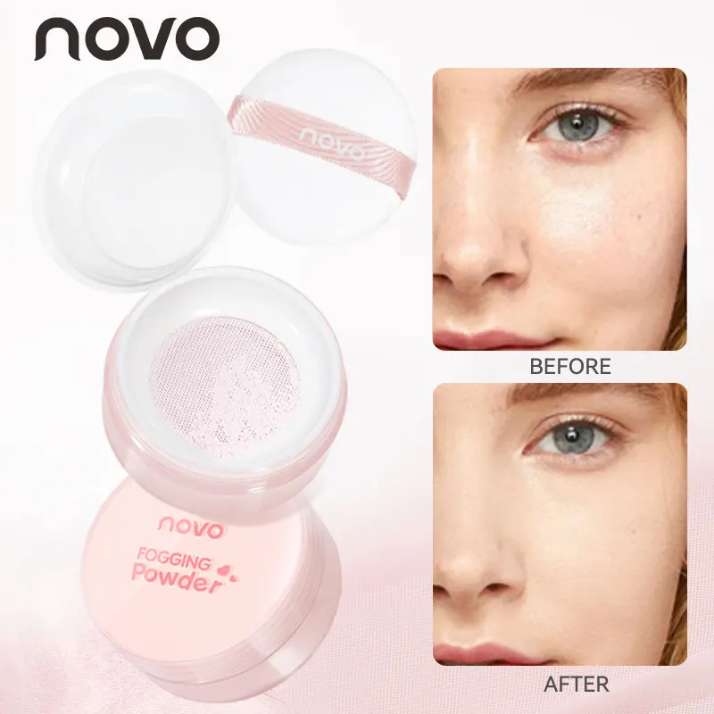 Polvo suelto mate, polvo fijador de control de aceite de larga duración, impermeable, a prueba de sudor y a prueba de manchas, ligero