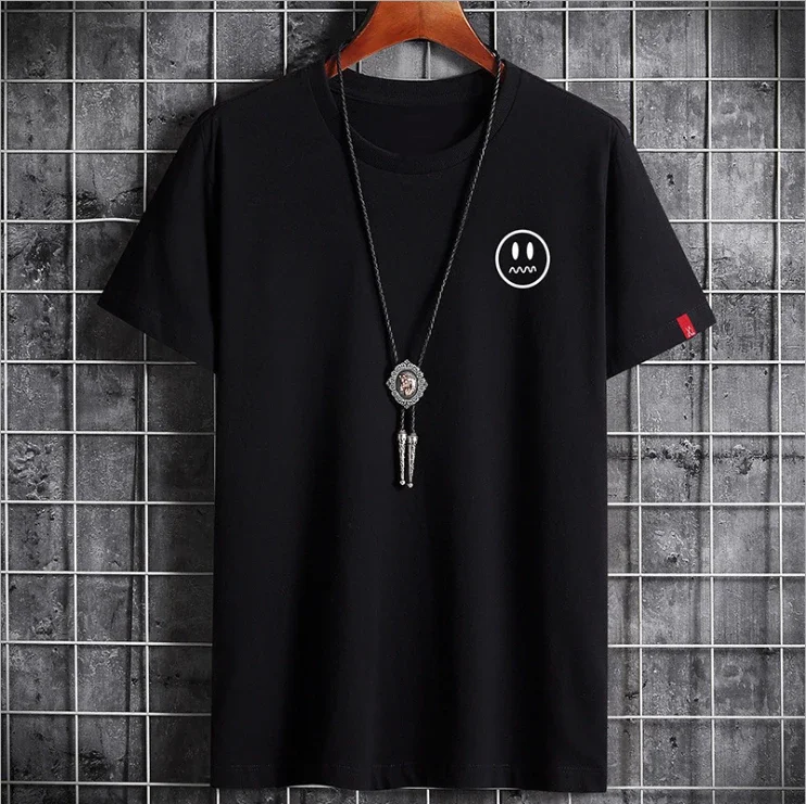 

T-shirt for Men 2022 Fashion Summer Clothing Graphic Vintage Tshirt Harajuku Manga Anime O-Neck White Oversized Anime T Shirt