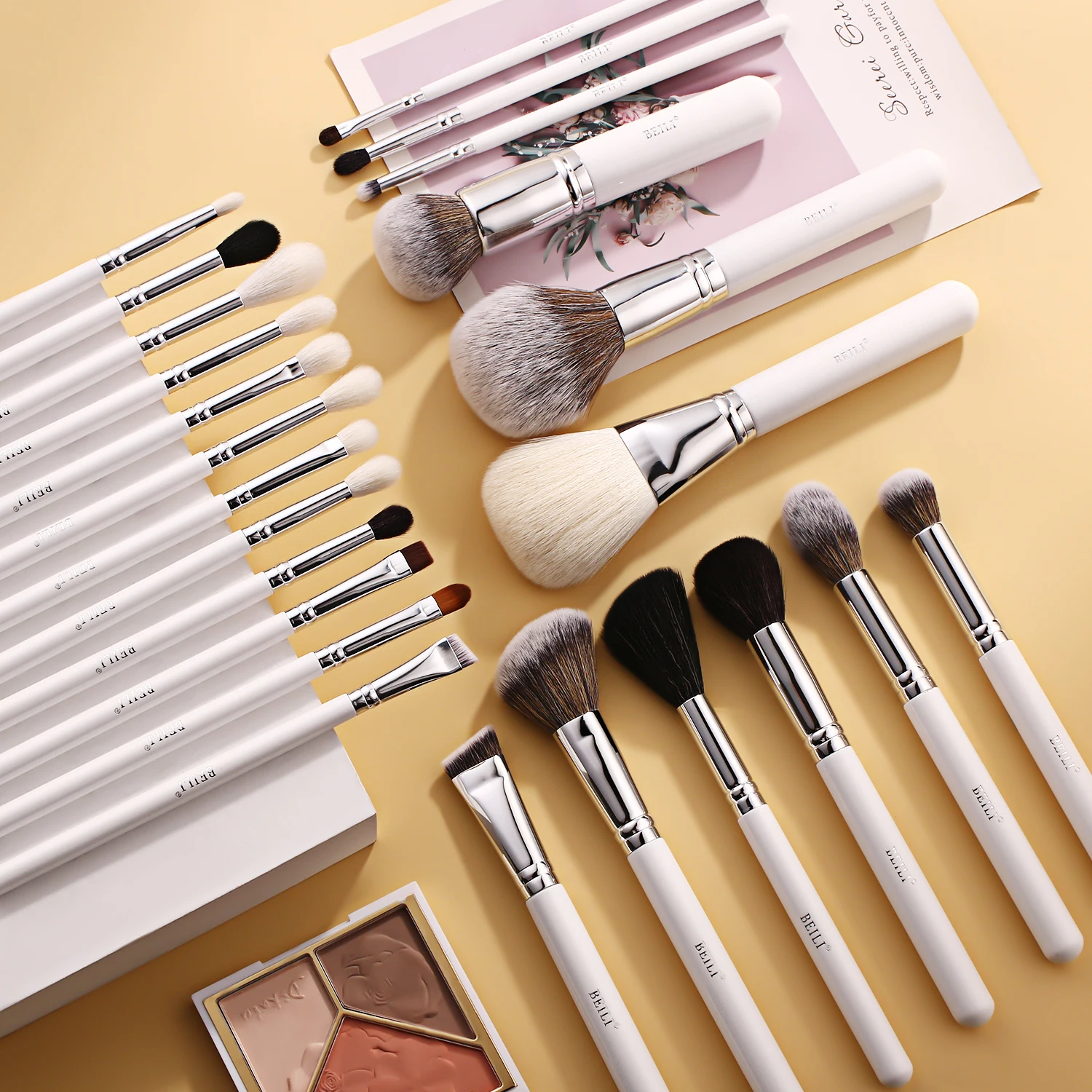 BEILI Makeup Brushes Set 24pcs makeup tools Brushes for Women Foundation Powder Eyeshadow Blush Brush Natural Goat Hair