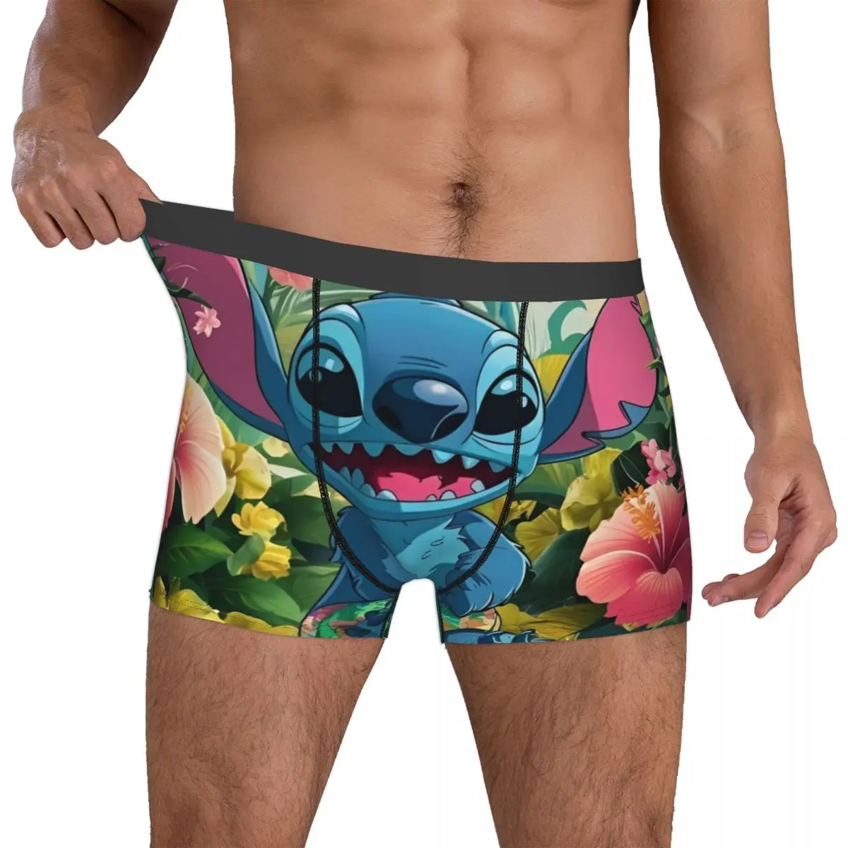 Uomini Cute Stitch Fantasy Scene Boxer regali divertenti biancheria intima pantaloncini da cartone animato Boxer da uomo trapunta mutande accoglienti