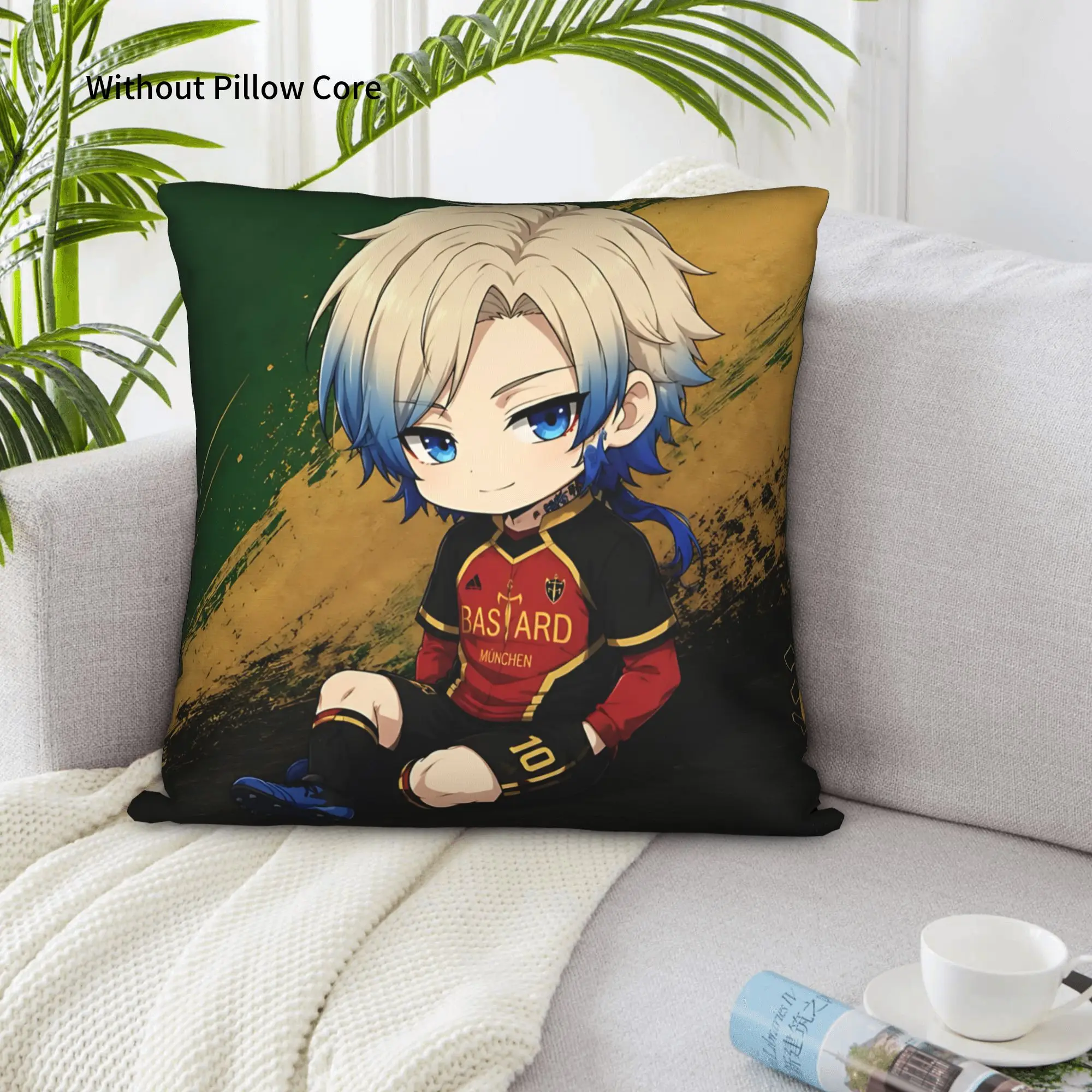 1PC Blue Lock Football Anime Pillow Case Home Decor Items Double-Sided Printing  Sofa Cushion Bedroom Bedside Pillow