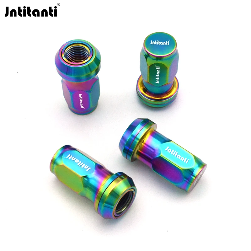 Jntitanti10.9grade free washer cone seat Gr.5 titanium wheel titanium lug nuts M12*1.5/M12*1.25/M14*1.5/M14*1.25mm 45mm Long