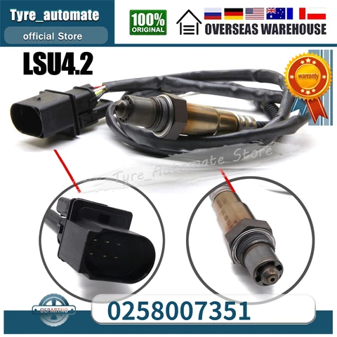 0258007351 5-проводной датчик кислорода для 99-05 VW Jetta Beetle Golf Audi A4 TT