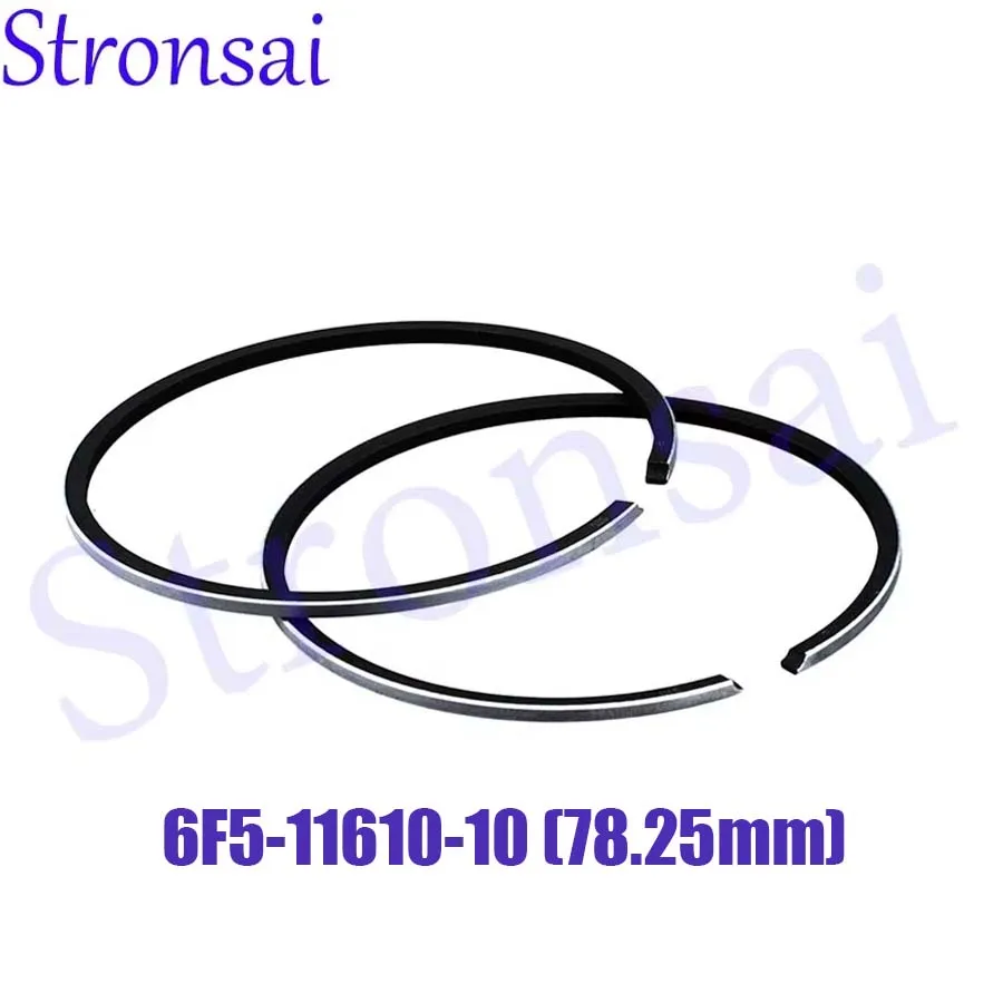

6F5-11610-10 Комплект поршневых колец 78,25 мм STD (+0,25 мм) для подвесного мотора Yamaha 40HP E40GMH 40GWH 2-тактный лодочный двигатель, детали