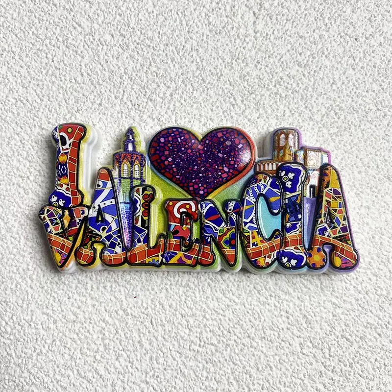 

Valencia, Spain Travel Scenery-3D Fridge Magnet-Office, Home Kitchen Decor, Tourist Commemorative Gift