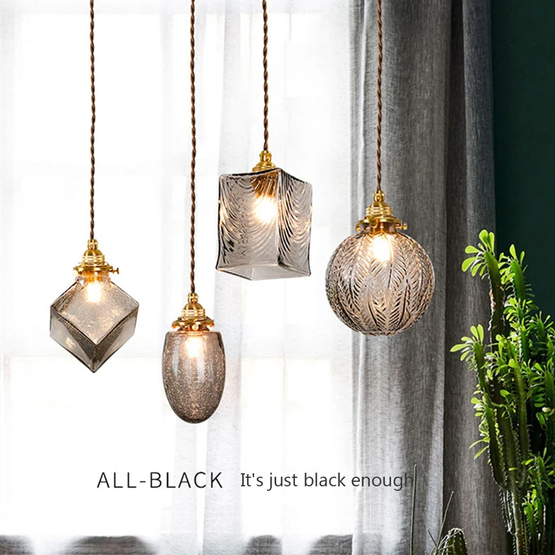 

Nordic Modern Glass Pendant Light Bedroom Living Room Lustre Industrial Vintage LED Hanging Lamp Restaurant Home Decor Luminaire