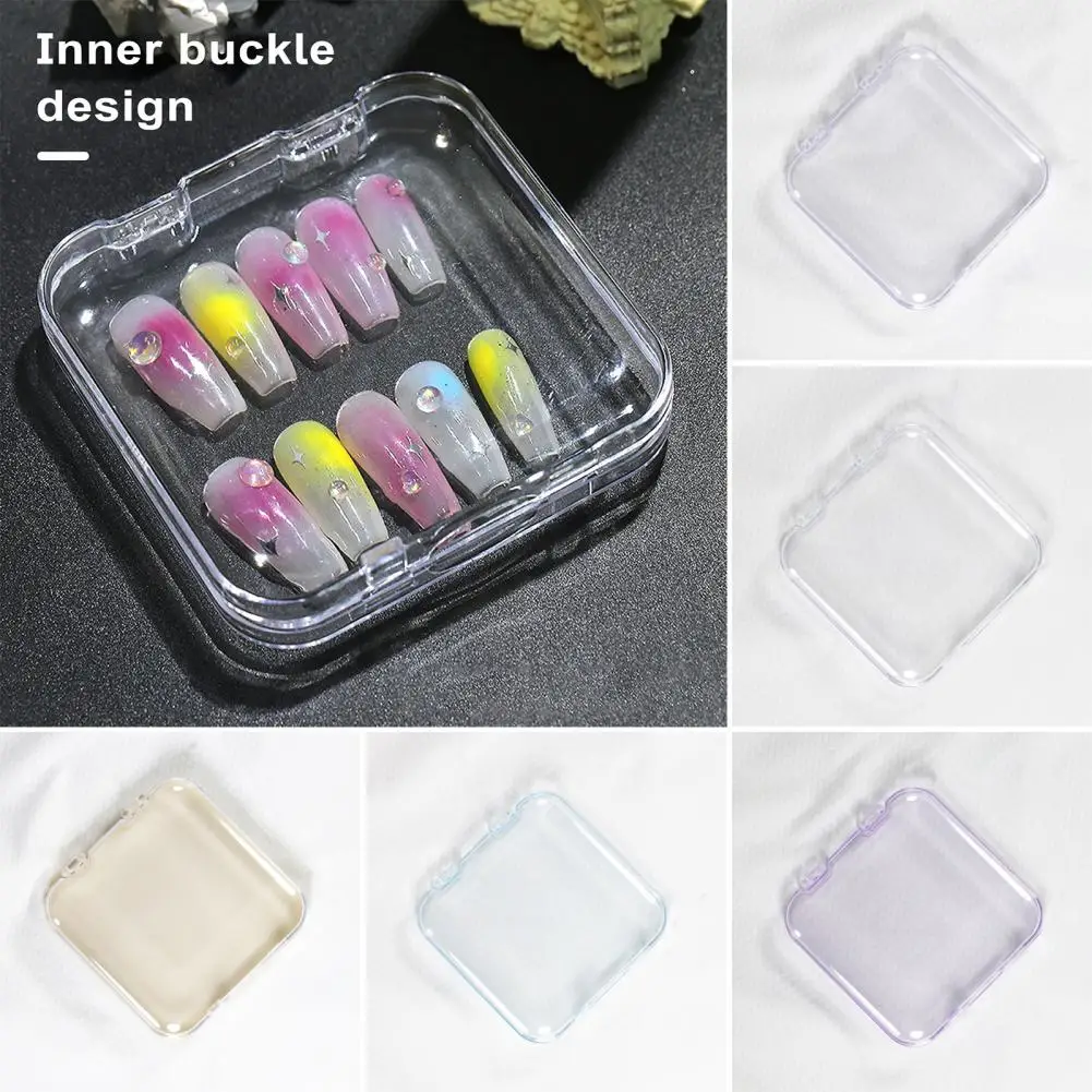 Travel Bag for Personal Care Items Multifunctional Transparent Plastic Storage Box for False Nails Jewelry Pills Mini Square