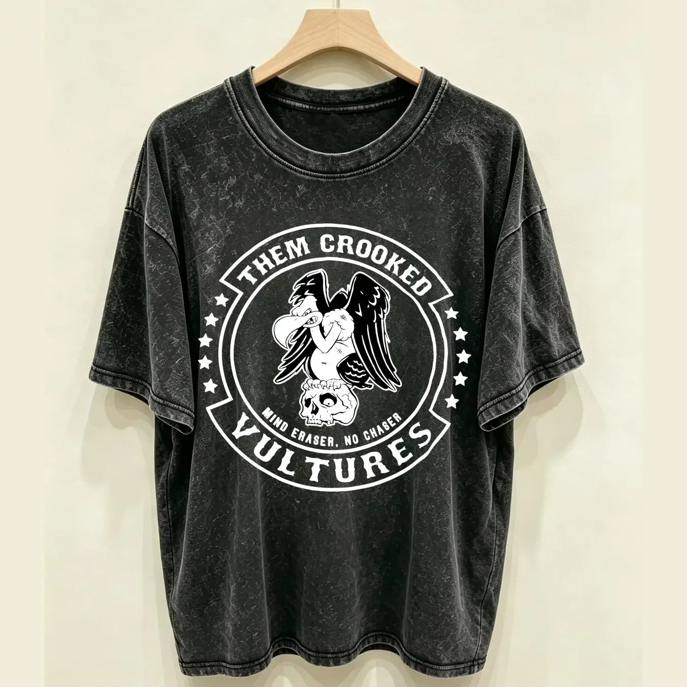 washed T Shirt THEM CROOKED VULTURES MIND ERASER NO CHASER NEW OFFICIAL GROHL JONES long or short sleeves vintage Washed