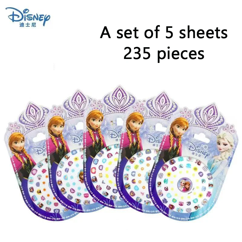 ملصقات أظافر ديزني للأطفال فروزن الأميرة إلسا مينيمي ميكي دمى ملصقات كرتونية ألعاب بنات هدايا عيد الميلاد #5