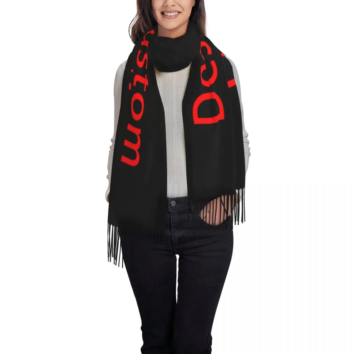 Female Large Custom Your Design Scarves Women Winter Fall Thick Warm Tassel Shawl Wrap Customized Logo Printed Scarf