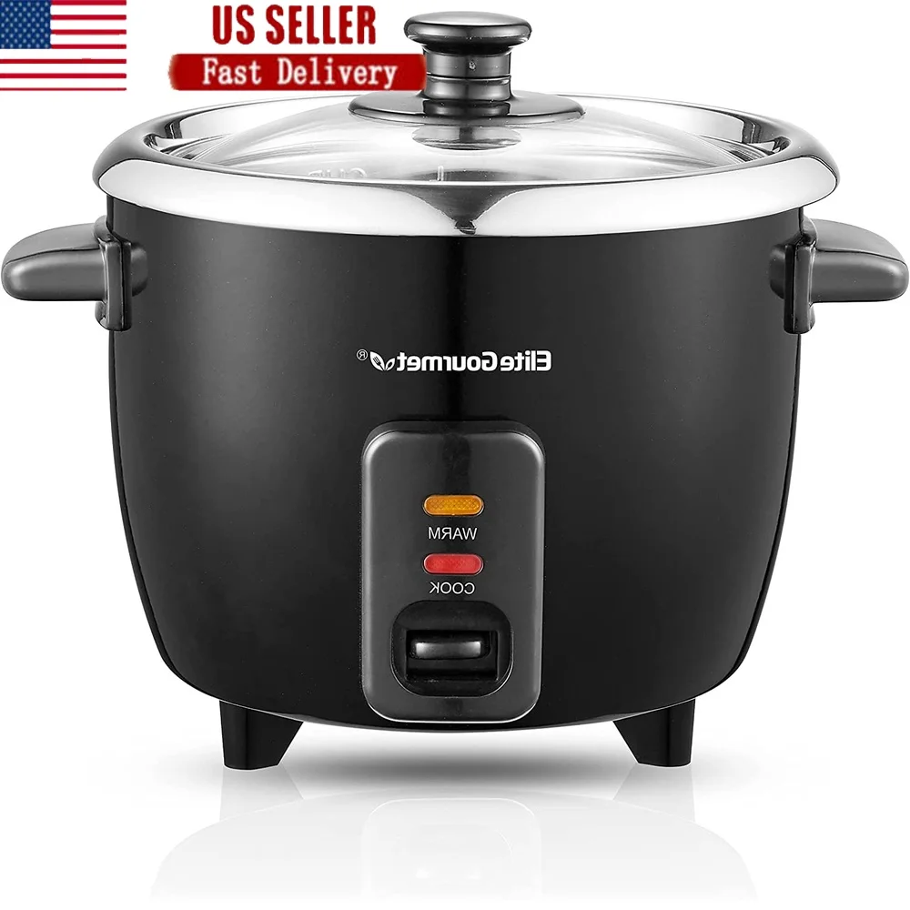 

Electric Rice Cooker 6-Cup Multi-Functional Stainless Steel Inner Pot Soup Stew Oatmeal Easy Clean Auto Keep Warm Cookware