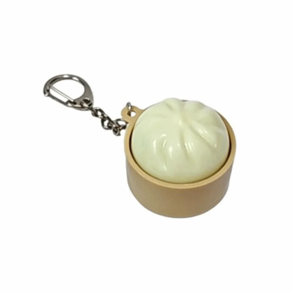With Steamer Mini Dumplings Squishy Squeezable Cute Pinch Light-Up Steamed Bun Keychain Pendant Fidget Keyboard Fidget