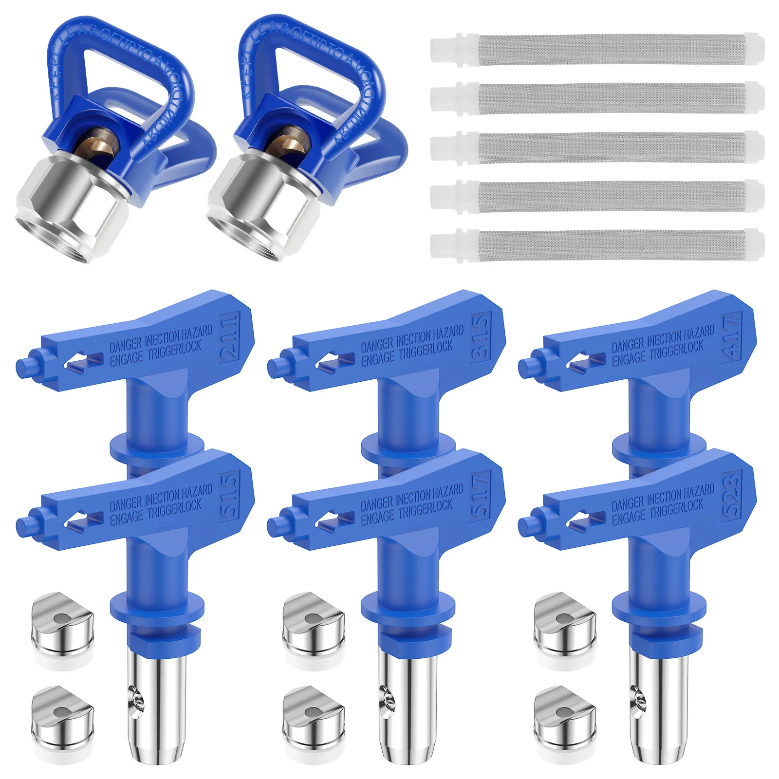 

13Pcs Airless Paint Nozzles Reversible 211 315 417 515 517 523 Paint Sprayer Tips Replacement Paint Machine Accessories for Home