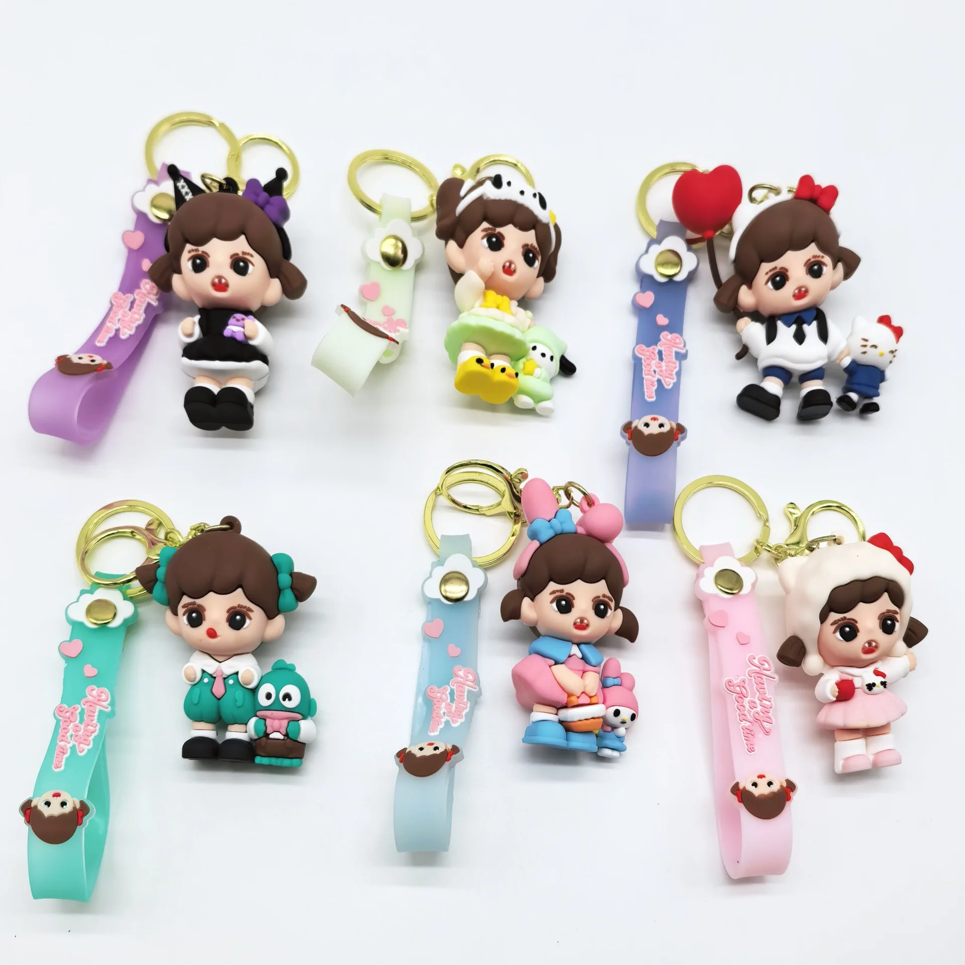 

New Style Cartoon Hello kitty Girl Keychain Doll Exquisite Couple Backpack Car Pendant Trinket Boy Birthday Gift Christmas Gift