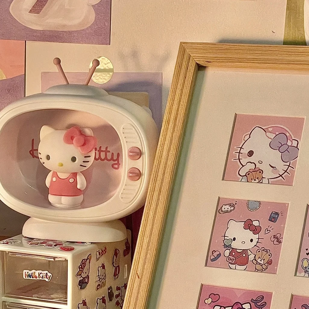 Original MINISO Sanrio Ornament Night Light Hello Kitty Kawaii Room Decoration Girls Gift