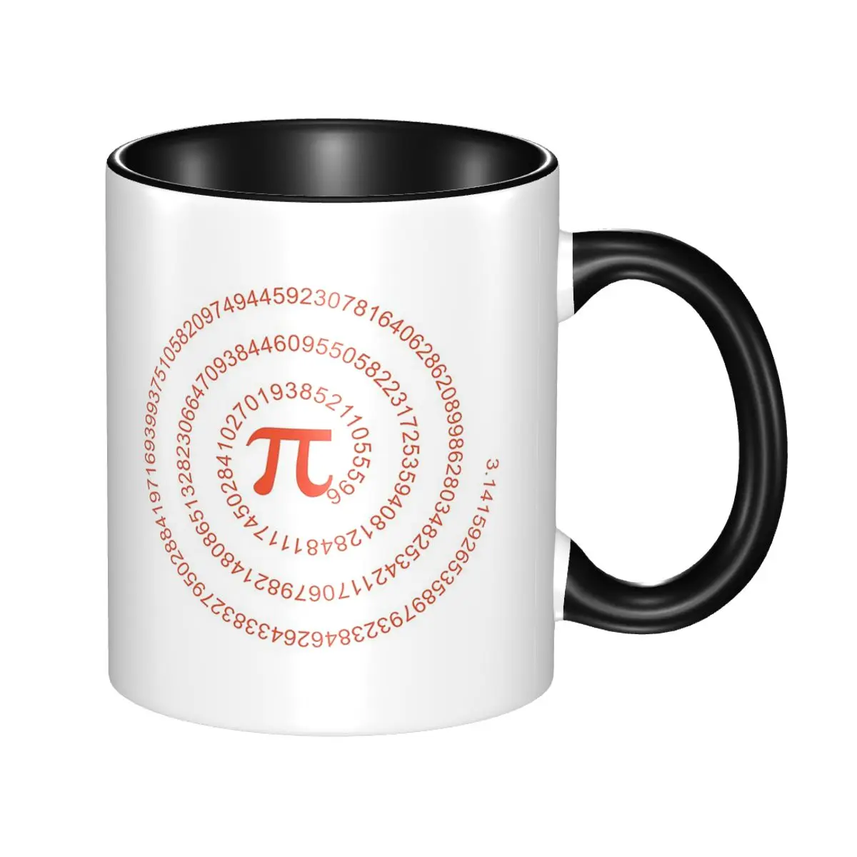 Pi Spiral Digits Math Lover Symbol Design Mug Funny Ceramic Coffee Cups Tea Mugs Milk Cup Drinkware Gifts for Friends