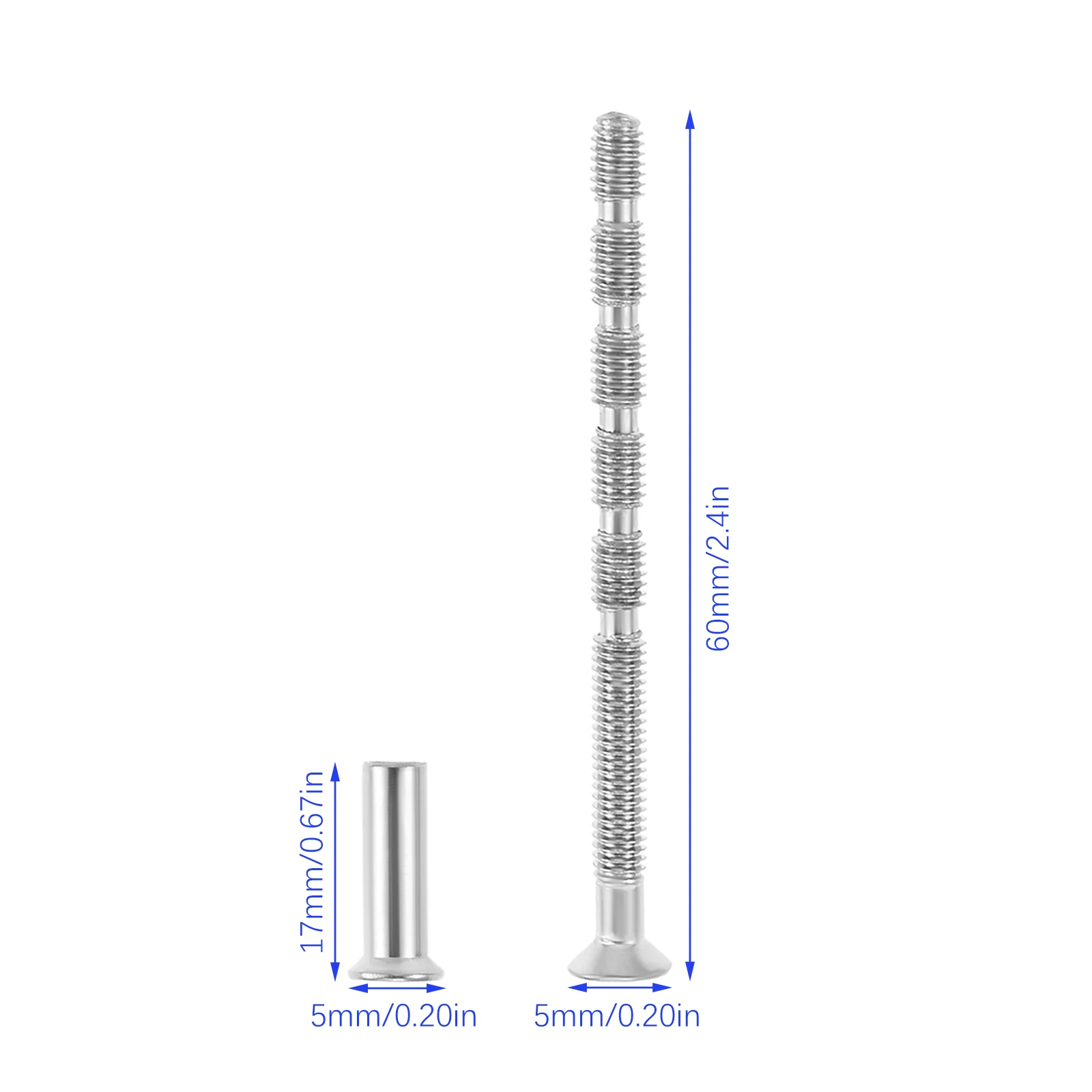 10 Sets 5mm Lock Rounded Head Iron Screw Door Handle Lever Bolt Connector Fixing Cutting Slot Hinge Screw for Door Lock Fixing